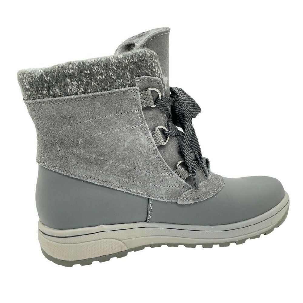 Womens Baretraps Boot Devon Dark Grey Lace Up Sz 9.5 M Leather Water Resistant - Picture 6 of 9